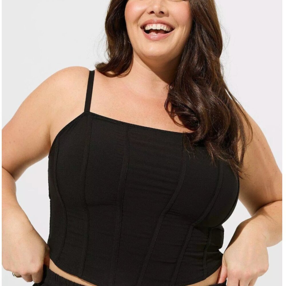 NWT Torrid Challis Corset Crop Top - Picture 1 of 9